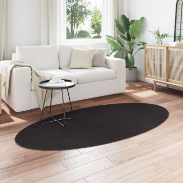 Χαλιά vidaXL ""HUARTE"" Μαύρο 100x200cm Οβάλ