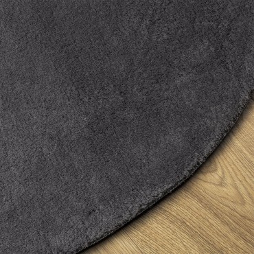 χαλιά vidaXL Ανθρακί Μαλλί 140x200cm Χαλί Δαπέδου Ωοειδές