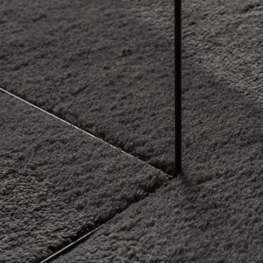 χαλιά vidaXL Ανθρακί Μαλλί 140x200cm Χαλί Δαπέδου Ωοειδές
