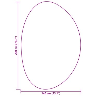 χαλιά vidaXL Ανθρακί Μαλλί 140x200cm Χαλί Δαπέδου Ωοειδές
