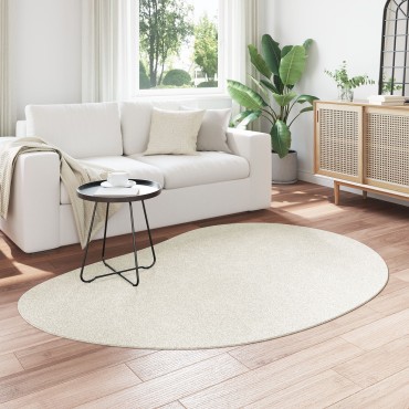 vidaXL Χαλί Κρεμ 140x200cm Πολυεστέρα Αντιολισθητικό