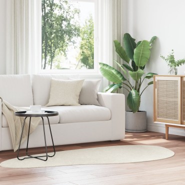 vidaXL Χαλιά Κρεμ Πολυεστέρας 100x200cm Αντιολισθητικό Χαλιά Χώρου