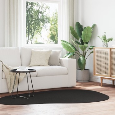 vidaXL Χαλιά Μαύρο Πολυπροπυλένιο 140x200cm Χαλιά χώρου Ωοειδές