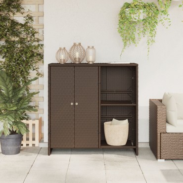 vidaXL Ντουλάπα αποθήκευσης Καφέ 100x36x102cm Ρατάν 1 τεμ.