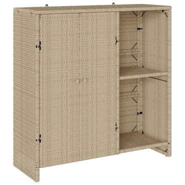 vidaXL Ντουλάπα Αποθήκευσης Μπεζ 100x36x102cm Ρατάν 1 τεμ.