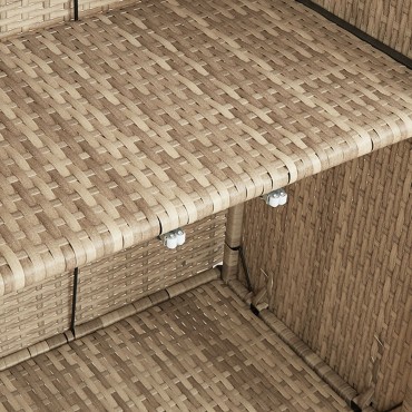 vidaXL Ντουλάπα Αποθήκευσης Μπεζ 100x36x102cm Ρατάν 1 τεμ.