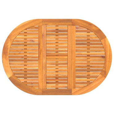 vidaXL Στρώμα Πτυσσόμενο Κήπου 110x60x72cm από Μασίφ Ξύλο Ακακίας Ωοειδές