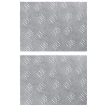 vidaXL Αλουμινένια Checker Plates - 2 Πακέτο, Αντιολισθητικά, 40x30 εκ.
