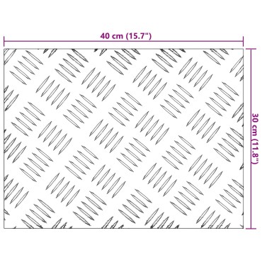vidaXL Αλουμινένια Checker Plates - 2 Πακέτο, Αντιολισθητικά, 40x30 εκ.