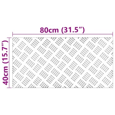 vidaXL Σκαλοπάτι 4 τμχ. 80 x 40 cm Ασημί Αλουμίνιο Ορθογώνιος