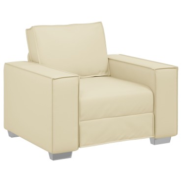 vidaXL Πολυθρόνα Κρεμ Από Συνθετικό Δέρμα 99x78x84cm 1 τεμ. Γωνιακός