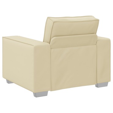 vidaXL Πολυθρόνα Κρεμ Από Συνθετικό Δέρμα 99x78x84cm 1 τεμ. Γωνιακός