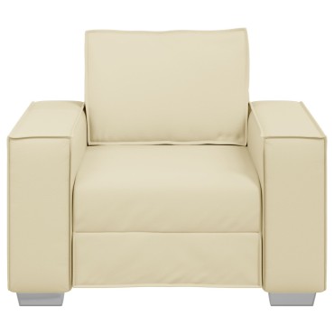 vidaXL Πολυθρόνα Κρεμ Από Συνθετικό Δέρμα 99x78x84cm 1 τεμ. Γωνιακός