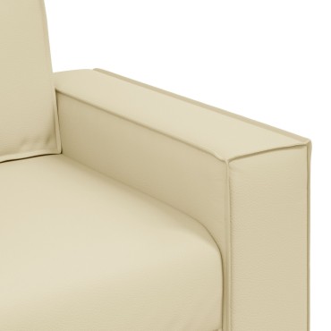 vidaXL Πολυθρόνα Κρεμ Από Συνθετικό Δέρμα 99x78x84cm 1 τεμ. Γωνιακός