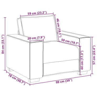 Καρέκλα Sofa vidaXL καφέ σε ψεύτικο δέρμαxxcm