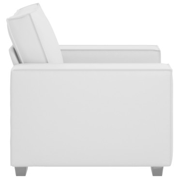 vidaXL Λευκή Πολυθρόνα από Συνθετικό Δέρμα 99x78x84cm