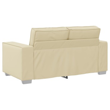 vidaXL Καναπές Διθέσιος Κρεμ Ψεύτικο Δέρμα 160x78x84cm 1 τεμ.
