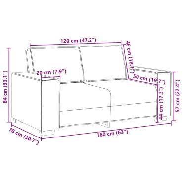 vidaXL Καναπές Loveseat Καφέ από Συνθετικό Δέρμα 160x78x84cm