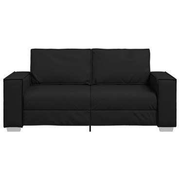 vidaXL Καναπές Loveseat Μαύρος Ψεύτικο Δέρμα 180x78x84cm
