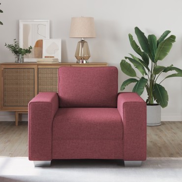 vidaXL Πολυθρόνα Κρασί Κόκκινη Υφασμάτινη 100x77x82cm 1 τεμ. Γωνιακός