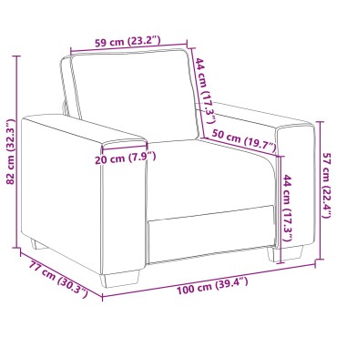 vidaXL Πολυθρόνα Κρασί Κόκκινη Υφασμάτινη 100x77x82cm 1 τεμ. Γωνιακός