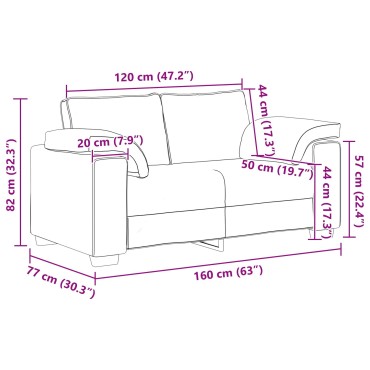 vidaXL Καναπές λοβασάκι 160x77x82cm