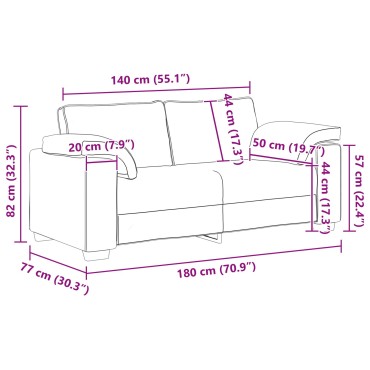 vidaXL Καναπέδες Loveseat Σκούρο Γκρι Υφάσματος 180x77x82cm