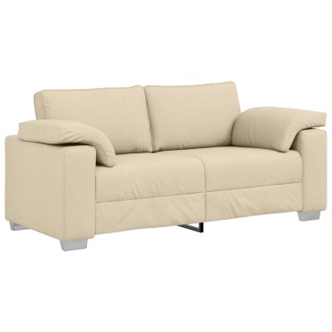 vidaXL Καναπές Loveseat Κρεμ Υφάσματος
