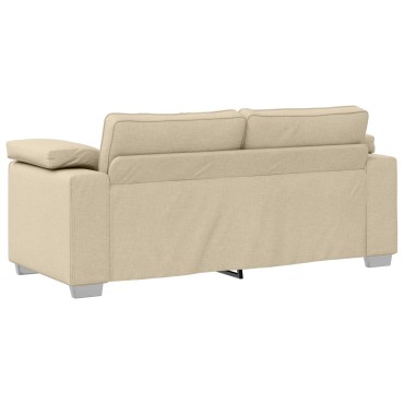 vidaXL Καναπές Loveseat Κρεμ Υφάσματος