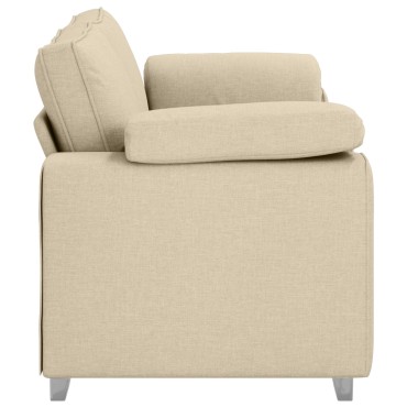 vidaXL Καναπές Loveseat Κρεμ Υφάσματος