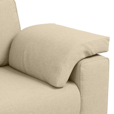 vidaXL Καναπές Loveseat Κρεμ Υφάσματος