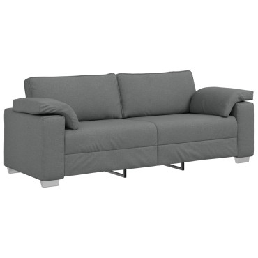 vidaXL 3-Θέσιος καναπές Σκούρο Γκρι ύφασμα 219x77x82cm