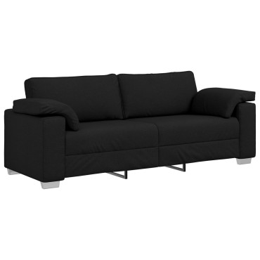 vidaXL Καναπές 3 Θέσεων Μαύρος Υφασμάτινος 219x77x82cm