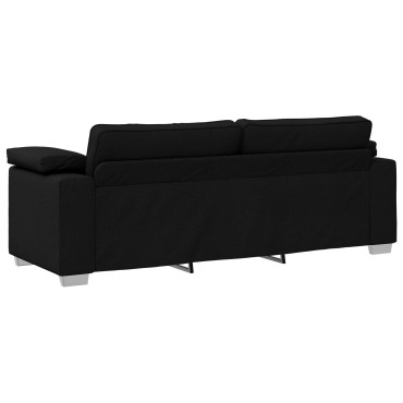 vidaXL Καναπές 3 Θέσεων Μαύρος Υφασμάτινος 219x77x82cm