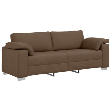 vidaXL Τριθέσιος Καναπές Καφέ Υφασμάτινος 219x77x82cm