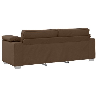 vidaXL Τριθέσιος Καναπές Καφέ Υφασμάτινος 219x77x82cm