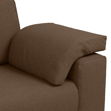 vidaXL Τριθέσιος Καναπές Καφέ Υφασμάτινος 219x77x82cm