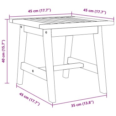 vidaXL Πλαϊνό Τραπέζι 45x45x40cm Μασίφ Ξύλο Ακακίας