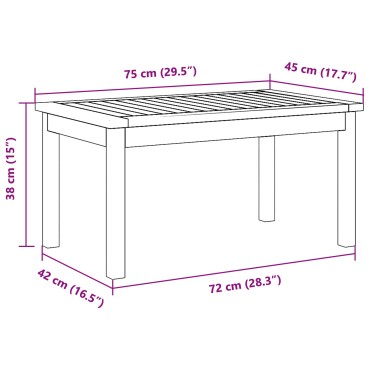 vidaXL Τραπέζι καφέ 75x40x38cm Μασίφ ξύλο ακακίας