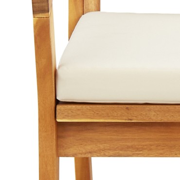 Παγκάκι Κήπου vidaXL με Μαξιλάρια 115x70x72cm Μασίφ Ξύλο Ακακίας