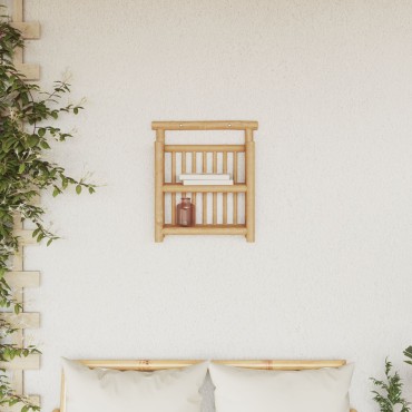 vidaXL Ράφι Τοίχου 2-επίπεδο 40x13x44cm σε Μπαμπού 1 τεμ.
