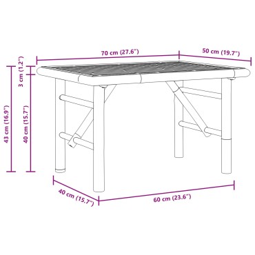 vidaXL Τραπέζι Καφέ 70x40x36cm από Μπαμπού 1 τεμ.