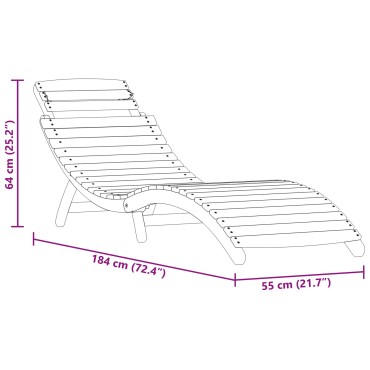 vidaXL Ξαπλώστρες 2 τεμ. από Μασίφ Ξύλο Ακακίας 184x55x64cm