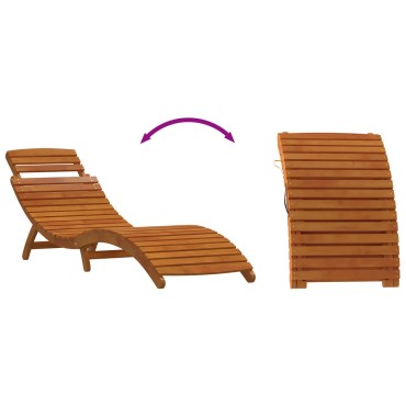 vidaXL Ξαπλώστρες 2 τεμ. από Μασίφ Ξύλο Ακακίας 184x55x64cm
