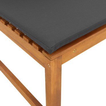 πάγκος κήπου vidaXL με μαξιλάρια 100x50x91cm από μασίφ ξύλο ακακίας