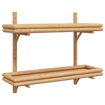 vidaXL Ράφι τοίχου 2 επιπέδων 75x26x60cm από μπαμπού 1 τεμ.