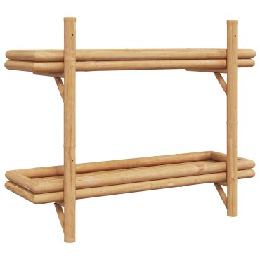 vidaXL Ράφι τοίχου 2 επιπέδων 75x26x60cm από μπαμπού 1 τεμ.