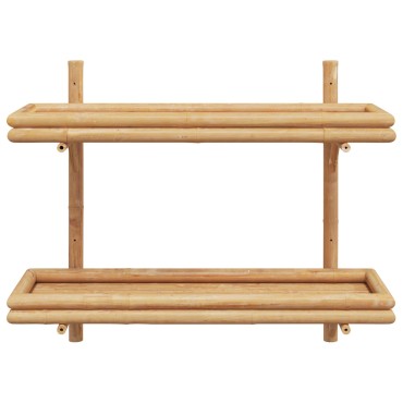 vidaXL Ράφι τοίχου 2 επιπέδων 75x26x60cm από μπαμπού 1 τεμ.
