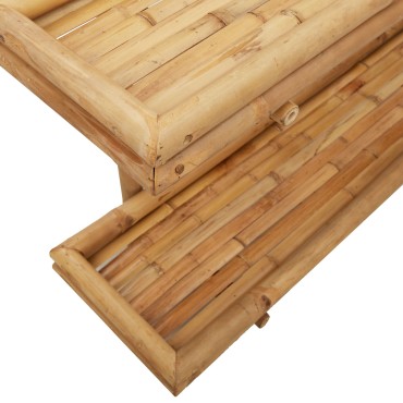 vidaXL Ράφι τοίχου 2 επιπέδων 75x26x60cm από μπαμπού 1 τεμ.