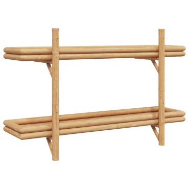 VidaXL Ράφι Τοίχου 2-επίπεδο 100x26x60cm Μπαμπού 1 τεμ.